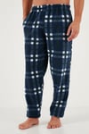 Regular Fit Bisiklet Yaka Kışlık Yumuşak Dokulu Polar Erkek Pijama Takımı 6096100 LACİVERT