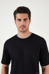 Regular Fit Bisiklet Yaka OYSHO Kumaş Erkek T Shirt 5904091 SİYAH