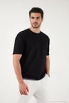 Regular Fit Bisiklet Yaka OYSHO Kumaş Erkek T Shirt 5904091 SİYAH