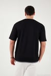 Regular Fit Bisiklet Yaka OYSHO Kumaş Erkek T Shirt 5904091 SİYAH