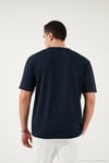 Regular Fit Bisiklet Yaka OYSHO Kumaş Erkek T Shirt 5904091 İNDİGO