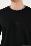 Regular Fit Bisiklet Yaka OYSHO Kumaş Erkek T Shirt 5904091 SİYAH