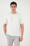 Regular Fit Bisiklet Yaka OYSHO Kumaş Erkek T Shirt 5904091 EKRU