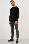 Regular Fit Bisiklet Yaka Pamuklu Erkek Kazak 6353420 SİYAH