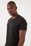 Regular Fit Bisiklet Yaka Pamuklu Erkek T Shirt 59023221 SİYAH