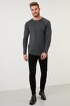 Regular Fit Bisiklet Yaka Pamuklu Erkek Kazak 6353420 ANTRASİT