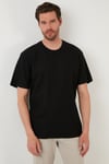 Regular Fit Bisiklet Yaka Pamuklu Erkek T Shirt 5902363 SİYAH