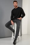 Regular Fit Bisiklet Yaka Pamuklu Erkek Sweat 5905313 SİYAH