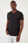 Regular Fit Bisiklet Yaka Pamuklu Erkek T Shirt 59023221 SİYAH