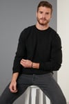 Regular Fit Bisiklet Yaka Pamuklu Erkek Sweat 5905313 SİYAH
