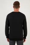 Regular Fit Bisiklet Yaka Pamuklu Erkek Sweat 5905313 SİYAH