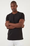 Regular Fit Bisiklet Yaka Pamuklu Erkek T Shirt 59023221 SİYAH