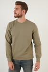 Regular Fit Bisiklet Yaka Pamuklu Erkek Sweat 5905337 HAKİ