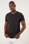 Regular Fit Bisiklet Yaka Pamuklu Erkek T Shirt 59023221 SİYAH