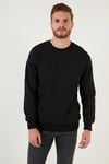 Regular Fit Bisiklet Yaka Pamuklu Erkek Sweat 5905313 SİYAH