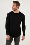 Regular Fit Bisiklet Yaka Pamuklu Erkek Kazak 6353420 SİYAH