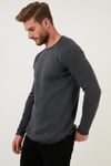 Regular Fit Bisiklet Yaka Pamuklu Erkek Kazak 6353420 ANTRASİT