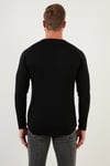 Regular Fit Bisiklet Yaka Pamuklu Erkek Kazak 6353420 SİYAH