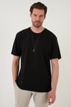 Regular Fit Bisiklet Yaka Pamuklu Erkek T Shirt 5902363 SİYAH