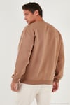 Regular Fit Bisiklet Yaka Pamuklu İçi Tüylü Yumuşak Şardonlu Erkek Sweat 5905255 Tarçın