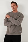 Regular Fit Bisiklet Yaka Pamuklu İçi Tüylü Yumuşak Şardonlu Erkek Sweat 5905255 TOPRAK