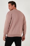 Regular Fit Bisiklet Yaka Pamuklu İçi Tüylü Yumuşak Şardonlu Erkek Sweat 5905255 GÜL