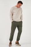 Regular Fit Bisiklet Yaka Pamuklu İçi Tüylü Yumuşak Şardonlu Erkek Sweat 5905255 KUM