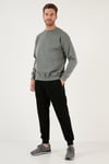 Regular Fit Bisiklet Yaka Pamuklu İçi Tüylü Yumuşak Şardonlu Erkek Sweat 5905255 AÇIK HAKİ