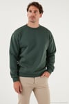 Regular Fit Bisiklet Yaka Pamuklu İçi Tüylü Yumuşak Şardonlu Erkek Sweat 5905255 NEFTİ