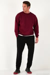 Regular Fit Bisiklet Yaka Pamuklu İçi Tüylü Yumuşak Şardonlu Erkek Sweat 5905255 BORDO