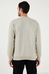 Regular Fit Bisiklet Yaka Pamuklu İçi Tüylü Yumuşak Şardonlu Erkek Sweat 5905255 KREM