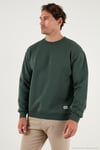 Regular Fit Bisiklet Yaka Pamuklu İçi Tüylü Yumuşak Şardonlu Erkek Sweat 5905255 NEFTİ