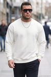 Regular Fit Bisiklet Yaka Pamuklu İçi Tüylü Yumuşak Şardonlu Erkek Sweat 5905255 EKRU