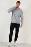 Regular Fit Bisiklet Yaka Pamuklu İçi Tüylü Yumuşak Şardonlu Erkek Sweat 5905255 AÇIK GRİ