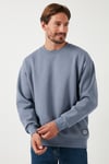 Regular Fit Bisiklet Yaka Pamuklu İçi Tüylü Yumuşak Şardonlu Erkek Sweat 5905255 KOYU GRİ
