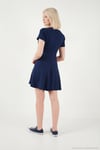 Regular Fit Bisiklet Yaka Pileli Mini Kadın Elbise 5866342 LACİVERT