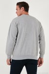 Regular Fit Bisiklet Yaka Şardonlu 2'li Paket Erkek Sweat 5905255S2 Gri Melanj-Gri Melanj