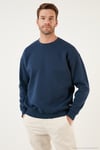 Regular Fit Bisiklet Yaka Şardonlu 2'li Paket Erkek Sweat 5905255S2 İNDİGO-HAKİ