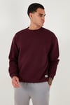 Regular Fit Bisiklet Yaka Şardonlu 2'li Paket Erkek Sweat 5905255S2 İNDİGO-VİŞNE