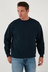 Regular Fit Bisiklet Yaka Şardonlu 2'li Paket Erkek Sweat 5905255S2 Koyu Lacivert-Vişne