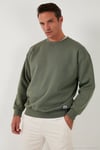 Regular Fit Bisiklet Yaka Şardonlu 2'li Paket Erkek Sweat 5905255S2 Haki-Vişne