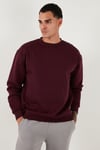 Regular Fit Bisiklet Yaka Şardonlu 2'li Paket Erkek Sweat 5905255S2 Açık Gri-Vişne
