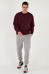 Regular Fit Bisiklet Yaka Şardonlu 2'li Paket Erkek Sweat 5905255S2 Vişne-Vişne