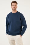 Regular Fit Bisiklet Yaka Şardonlu 2'li Paket Erkek Sweat 5905255S2 İNDİGO-TOPRAK