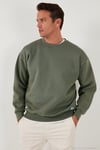 Regular Fit Bisiklet Yaka Şardonlu 2'li Paket Erkek Sweat 5905255S2 HAKİ-SİYAH