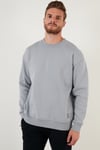Regular Fit Bisiklet Yaka Şardonlu 2'li Paket Erkek Sweat 5905255S2 Açık Gri-Vişne