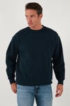 Regular Fit Bisiklet Yaka Şardonlu 2'li Paket Erkek Sweat 5905255S2 Koyu Lacivert-Siyah