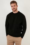 Regular Fit Bisiklet Yaka Şardonlu 2'li Paket Erkek Sweat 5905255S2 EKRU-SİYAH