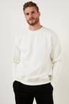 Regular Fit Bisiklet Yaka Şardonlu 2'li Paket Erkek Sweat 5905255S2 Ekru-Toprak