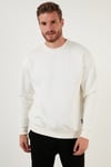 Regular Fit Bisiklet Yaka Şardonlu 2'li Paket Erkek Sweat 5905255S2 Ekru-İndigo